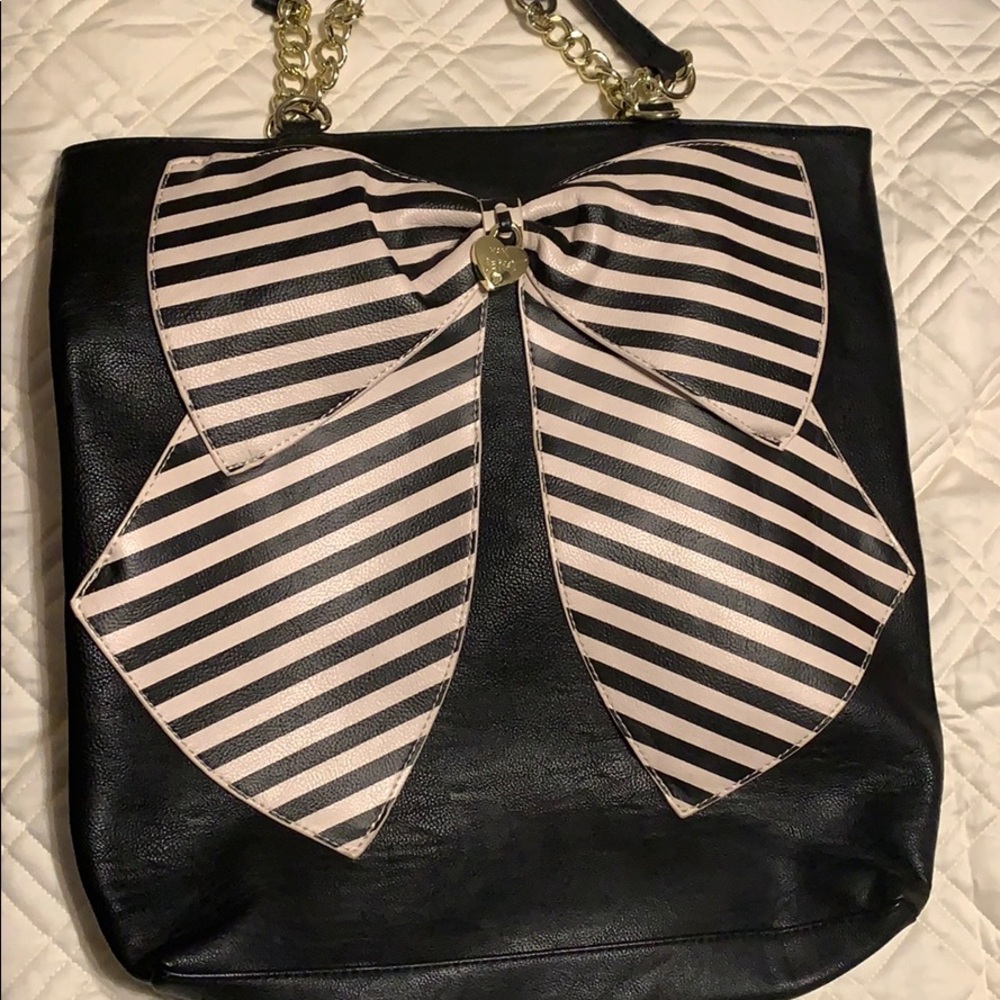 Leather Bow Betsy Johnson Tote
